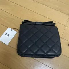 GRL キルティング リボン ショルダーバッグ ブラックのサムネイル