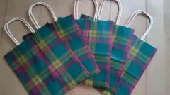 伊勢丹 タータンチェック袋小５枚セット