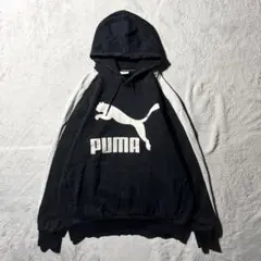 【Y8440】.PUMA パーカー　フーディー　サイズL ブラック