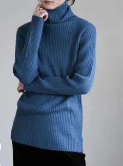 セレクトモカ 美品✨タートルネックリブニット セーター トップス F