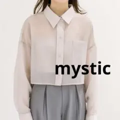 mystic ミスティック シアーショートシャツ グレー クロップド丈のサムネイル