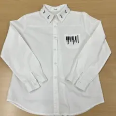 音符刺繍　ブラウス　シャツ　レディース