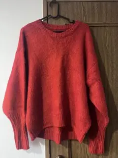 RE:EDIT リエディ レッド クルーネック 長袖ニット M