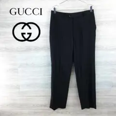 グッチ GUCCI タックパンツ レーヨン100% イタリア製 ブラック L