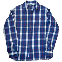 90s Polo Ralph Lauren チェックシャツ チンスト マチ付き