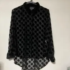 MINKPINK ドット柄 シアー長袖シャツ ブラックのサムネイル