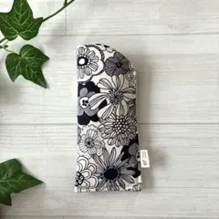 メガネケース　布製眼鏡ケース　ソフトタイプ　北欧調お花柄　ハンドメイド