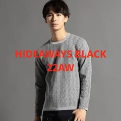【hideaways black ヘリンボン柄クルーネックニット】のサムネイル