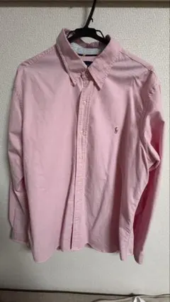 【Ralph Lauren】ボタンダウンシャツ ピンク 長袖 ワンポイント刺繍