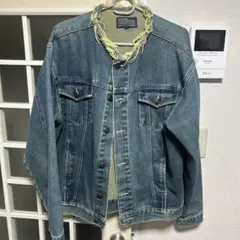 インディゴ デニムジャケット フリンジ付き