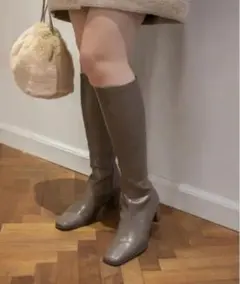 コロン様　RANDA ストレッチスクエアトゥロングブーツ