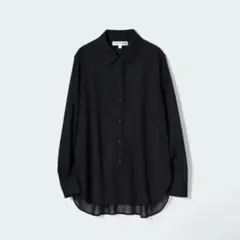 【UNIQLO INES コラボ】コットンシアーシャツ 黒 L
