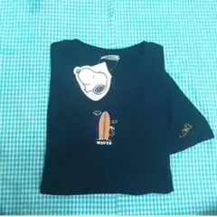 【PEANUTS】スヌーピー 胸ワンポイント Tシャツ サーフボード■Mサイズ黒