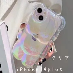 iPhone 14 plus スマホケース アイフォン ケース クマ クリア