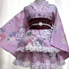 714⑥浴衣ドレス 地雷系 量産型 姫ギャル ロリータ 大人 ♡帯付き
