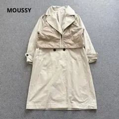 マウジー　リネン混4wayトレンチコート　ロング丈　ベスト　麻スプリングコート