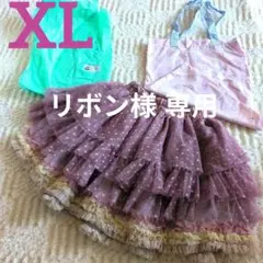 パンパンチュチュ 薄紫色ドット柄フリルスカート XL 中古 美品のサムネイル