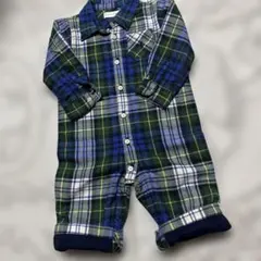 美品☆Ralph Lauren ☆ チェック柄ロンパース　裏地あり☆70