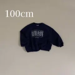 ベビー キッズ ネイビー トレーナー 秋服 韓国子供服 ロゴトップス 100cm