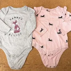 ギャップ ベビー ロンパース 70 長袖 女の子 ボディスーツ 2枚セット
