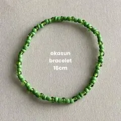 331 ハンドメイド ガラスビーズブレスレット グリーン 韓国アクセサリー
