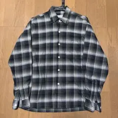 monkey time グリーン系チェック長袖シャツ