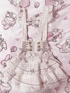 LIZLISA はしごリボンギンガムティアードスカパン ピンク