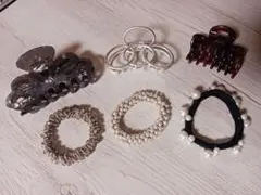 ヘアアクセサリーセット（クリップ・ゴム・リング）まとめ売り