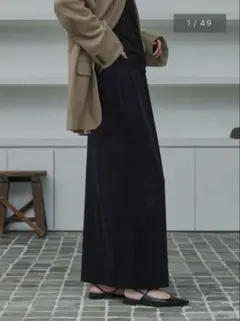 crewre ストレッチベロアストレートスカート アイボリー クルーレ