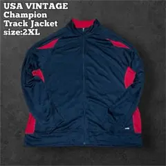 USA古着 Champion トラックジャケット ビッグサイズ ブラック 2XL