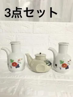 日本伝統工芸品 陶器製 醤油さし 3点セット 花柄 醤油さし(九谷焼)のサムネイル