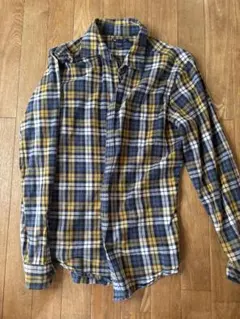 Gap ネルシャツ チェック柄 イエロー ネイビー Sサイズのサムネイル