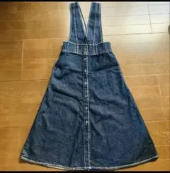 ダークデニム サロペット フレアスカート