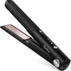 コードレス ブラック ストレートヘアアイロン 収納ポーチ付き Ryanboo