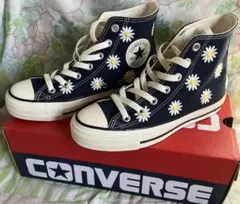 美品 コンバース オールスター デイジーフラワー ダークブルー 23.5ｃｍ