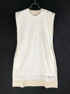 希少 JIL SANDER 上質 ノースリーブ Aライン デザイン ワンピース 希少 JIL SANDER 上質 ノースリーブ Aライン デザイン