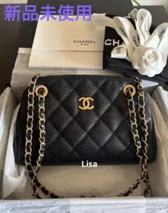 新品未使用✨25C シャネル ボーリング バッグ ブラック/ゴールド　キャビア