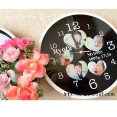 母の日までに発送❤︎【オーダーメイド丸型時計】プレゼント、ギフトに！母の日ギフト