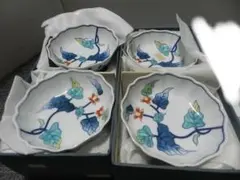 有田焼　鍋島　染付 色絵 つゆ草　小鉢 10客セットのサムネイル