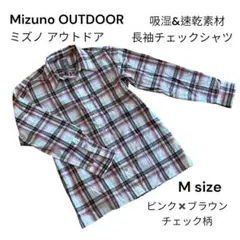 Mizuno OUTDOOR 長袖チェックシャツ ピンク×ブラウン M ミズノのサムネイル