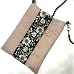 インド刺繍リボンサコッシュ（スマホショルダー）　ハンドメイド