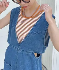 【完売品】CIAOPANIC サイドカットアウト2WAYデニムサロペット S