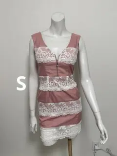 anレースピンクワンピースドレス