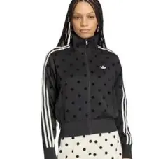 新品✨即完売　正規品　アディダス 水玉サテンドット 黒セットアップ上XL下L