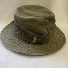 ポロラルフローレン　コットン100%バケットハット　カーキ