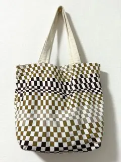 非売品 Right-on ライトオン 市松模様 茶系 エコバッグ トートバッグのサムネイル