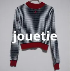 jouetie レディース ボーダー ショート丈ニット
