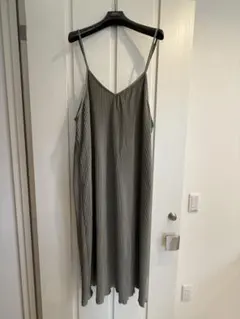 リブ編み キャミワンピース　カーキ