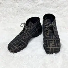 FENDI フェンディ ズッカ柄 ショートブーツ 34 1/2 レースアップのサムネイル