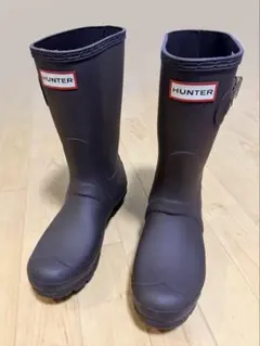 HUNTER 長靴 ダークグレー バックル付き